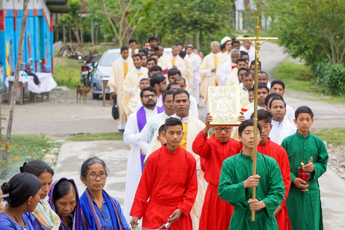 Le 11 avril 2019 lors de la messe chrismale, dans le diocèse de Miao (État de l’Arunachal Pradesh, dans l’extrême nord-est de l’Inde).