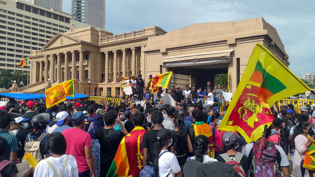 Une manifestation contre le gouvernement de Gotabaya Rajapaksa en avril 2022.