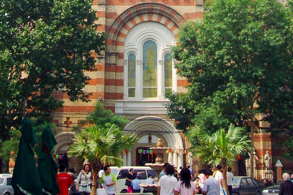 La cathédrale Saint-Joseph de Tianjin, également appelée cathédrale Xikai, au nord-est de la Chine.