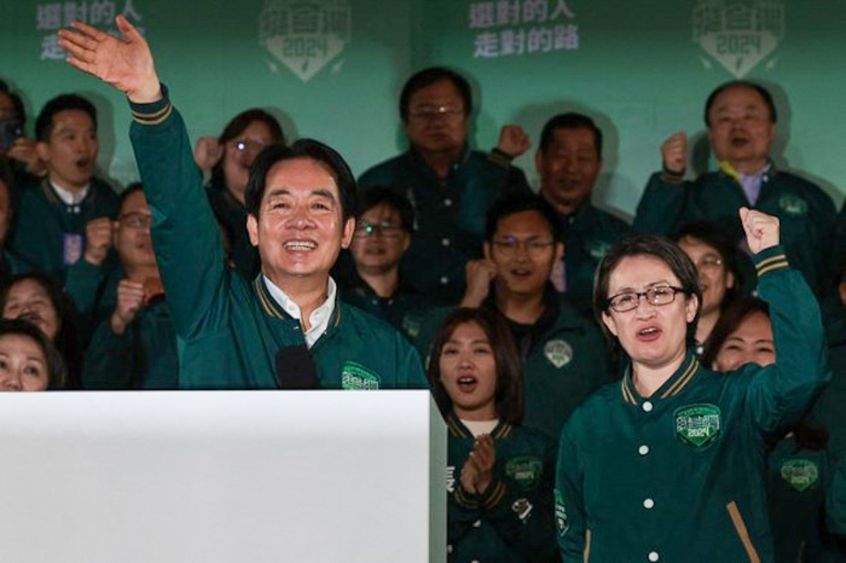 Le nouveau président Lai Ching-te avec Hsiao Bi-khim, vice-présidente, en janvier 2024 après les élections générales.
