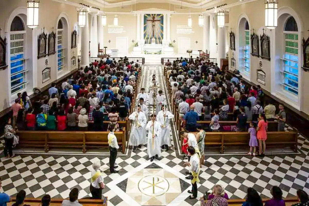 En décembre 2021 dans la cathédrale du Bon-Pasteur de Singapour, à l’issue de l’année jubilaire Catholic200SG, qui célébrait 200 ans de présence catholique à Singapour.