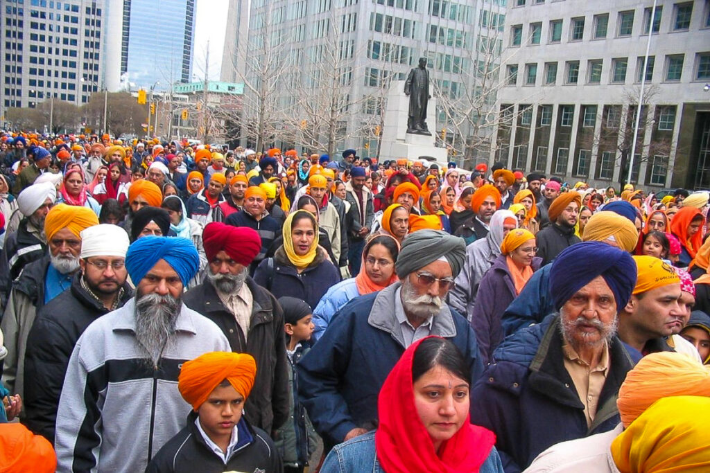 Une parade au Canada en 2005 lors de la fête sikh de Vaisakhi.