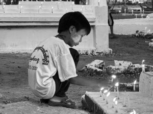 Dans le sanctuaire de Chanthargone, archidiocèse de Mandalay, début novembre 2024 à l’occasion du jour des défunts.