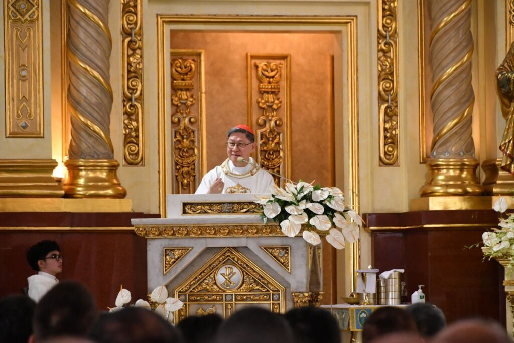 Le cardinal Luis Antonio Tagle durant le premier Festival marial international annuel qui a eu lieu du 9 au 11 janvier aux Philippines à Antipolo.