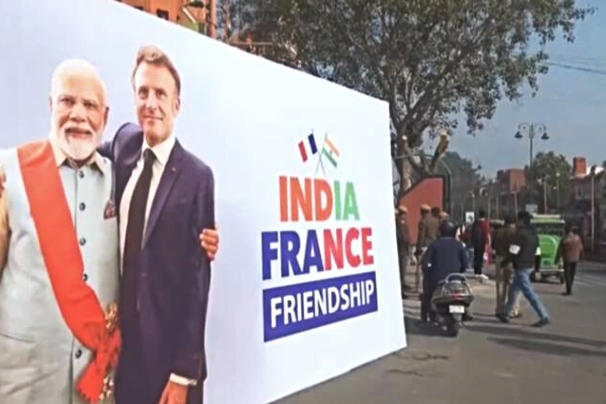 La dernière visite de Modi est sa 7e en France depuis 2014 (ici avant une visite d’État de Macron en Inde début 2024).