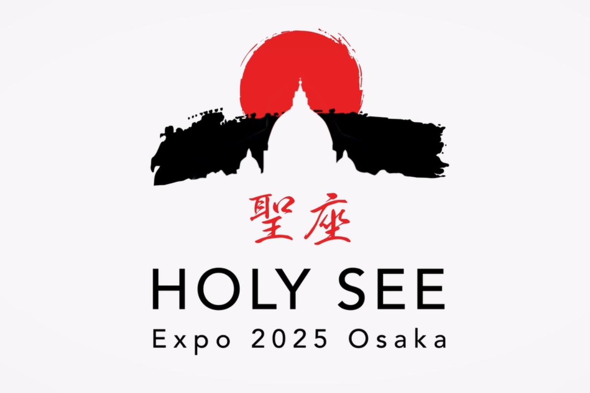 Le logo choisi par le Vatican pour l’exposition universelle 2025 d’Osaka, symbole de « l’union heureuse entre les symboles chrétiens et la culture japonaise ».