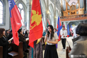 Procession d’entrée de la messe des 50 ans de la Société des missions étrangères de Corée, le 26 février dans la cathédrale de Myeongdong, Séoul.