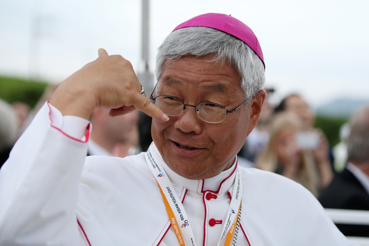 Le cardinal Lazarus You Heund-sik, ici en 2014 lors du voyage apostolique du pape François en Corée du Sud.