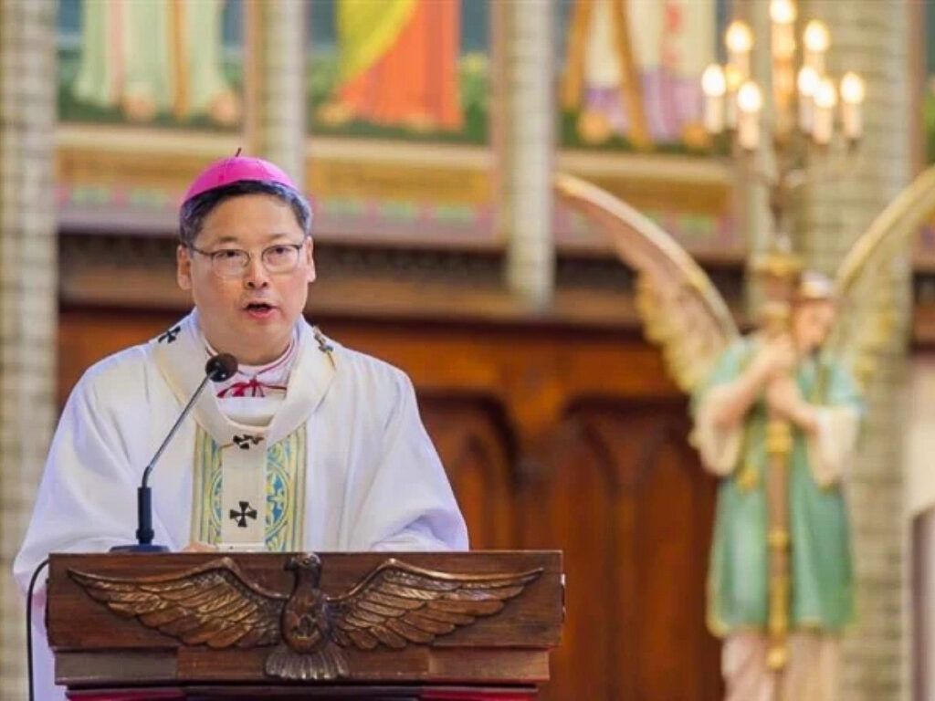 Mgr Chung, l’archevêque de Séoul, le 22 juin à l’occasion de la Journée de prière pour la réconciliation nationale et l’unité et des 75 ans du début de la Guerre de Corée.