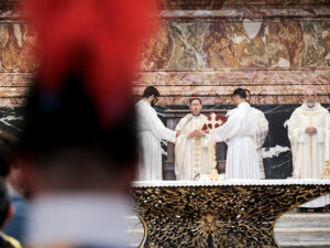 Le cardinal Luis Antonio Tagle préside la messe pour le jubilé des missionnaires numériques, le 29 juillet dans la basilique Saint-Pierre de Rome.