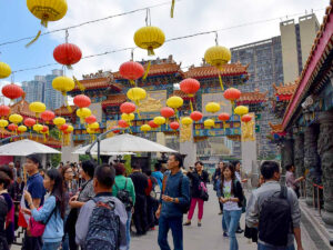 Le temple taoïste Wong Tai Sin à Hong-Kong, ici à l’occasion du nouvel an lunaire (qui sera célébré cette année le 17 février).