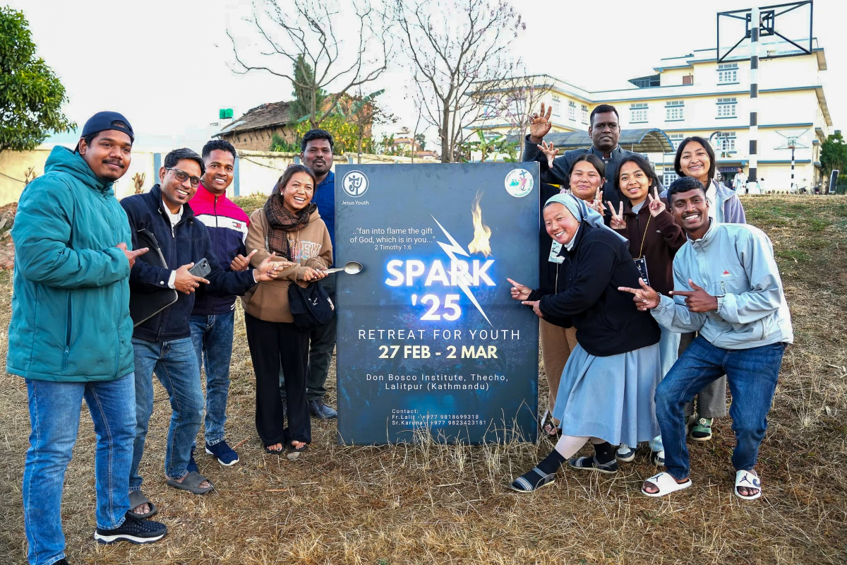 Des jeunes participants à une retraite à l’institut Don Bosco de Lalitpur (Katmandou), en février 2025.
