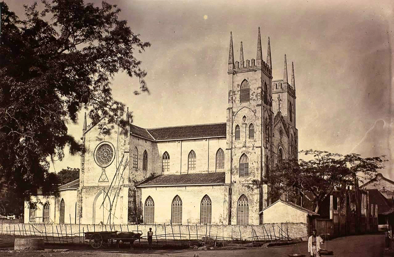 L'église après sa construction, vers 1860.