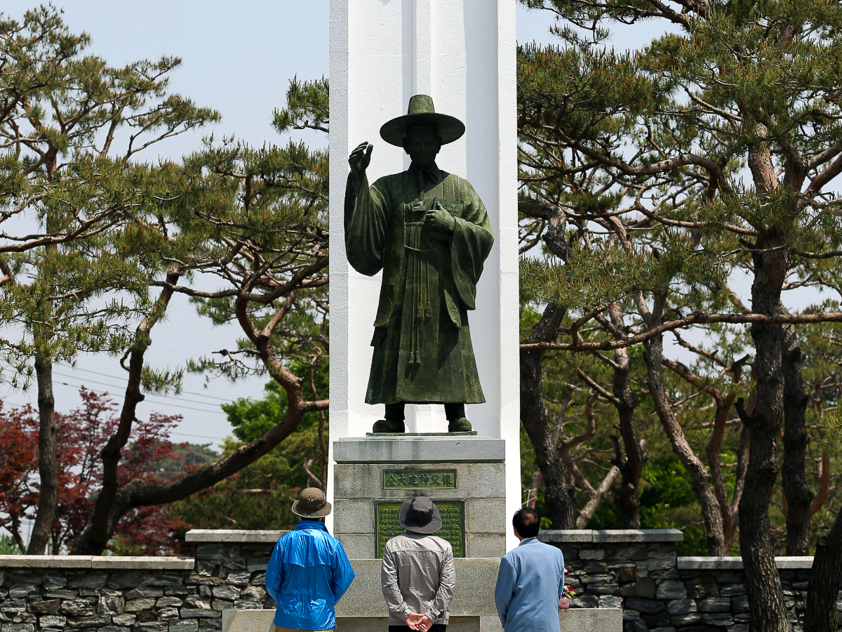 Le sanctuaire de Solmoe, lieu de naissance de saint André Kim, sur la commune de Dangjin sur la côte ouest.